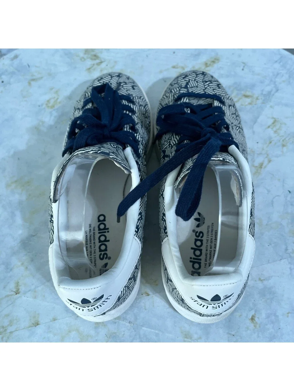 Adidas Originals Stan Smith Women's Size 7.5 Shoes White Blue Athletic Sneakers